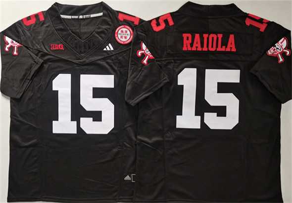Mens Nebraska Cornhuskers #15 Dylan Raiola Black F.U.S.E. With Patch Vapor Limited Stitched Jersey